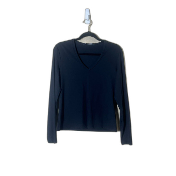 Banana Republic Black V-Neck Meryl Nylon Spandex Long Sleeve Medium - Picture 1 of 7